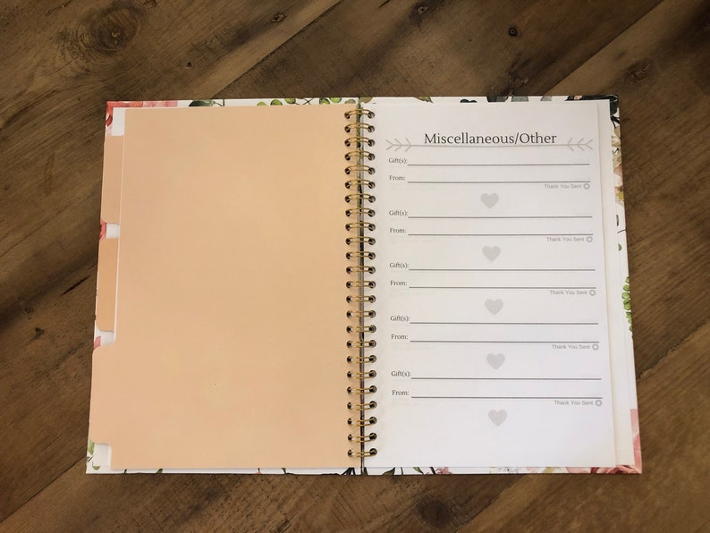 Bridal Gift Tracker Gift Log Book Bridal Shower Wedding Etsy