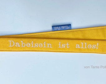 Gift for coach and teacher, ribbon with whistle yellow, white embroidered
