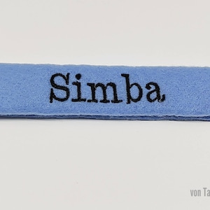 Hobbyhorse hobbyhorse nose protector for halters and bridles with name light blue, black embroidered