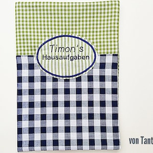 Cuaderno de tareas sobre DIN A5 verde-azul
