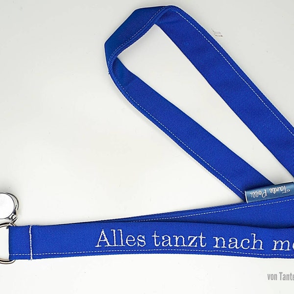 Geschenk für Trainer, Sportler und Lehrer, Band  mit Trillerpfeife royalblau