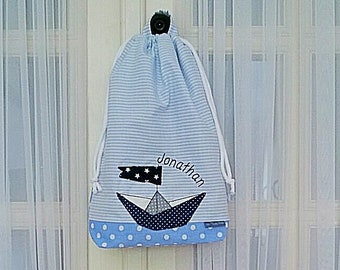 Diaper bag, bag, embroidered, toiletry bag, name, personalized, birth, diaper bag - toiletry bag - wash bag boat