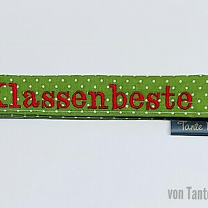 Gift for trainers, teachers, ribbon with green dotted whistle, red embroidered