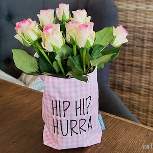 Lantaarn, Vaas, Utensilohusse roze geruit
