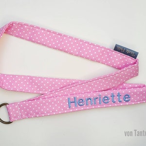 Keychain Lanychain Embroidered Name Personalized Lanyard Lanyard Lanyard Lanyard Lanyard Keychain Pink Dotted, Light Blue Embroidered