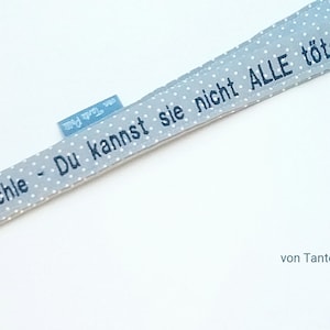 Keyring-lanyard-name-saying-personalized-lanyard-keyring light grey, dark grey embroidered