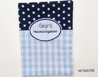 Homework notebook envelope DIN A5 blue tones