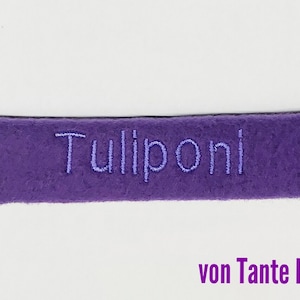 Hobbyhorse nose protector for halters and bridles with name purple, lilac embroidered