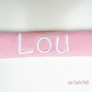 Hobbyhorse hobbyhorse nose protector for halters and bridles with name pink, white embroidered