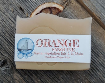 Blood Orange - Jabón vegano con leche de coco hecho a mano en Quebec, jabón vegano natural y hecho a mano