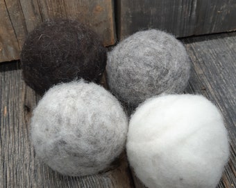 Boule de séchage, Balle de sécheuse, faite à la main avec de la laine feutrée, fait au Québec