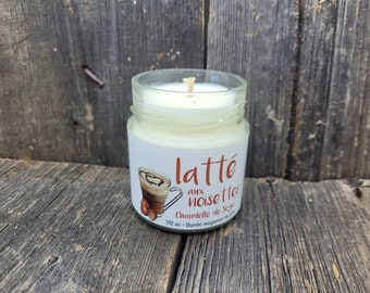 Hazelnut Latte - Soy candle - Hand-cast candle, made in Quebec, handmade soy candle Hazelnut Latté
