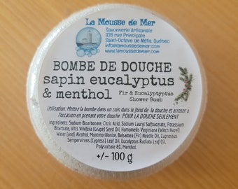 Sapin, Eucalyptus et Menthol - Bombe de DOUCHE naturelle fait à la main au Québec, Shower Bomb