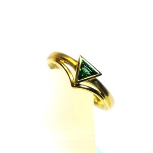 Turmalin-Ring, grüner Turmalin, 750 er Gold, 18 ct Gelbgold Bild 1