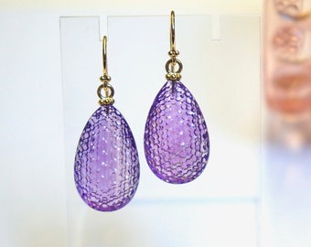 BOUBLES Amethyst-Ohrhänger, 750 er Gold, 18 ct