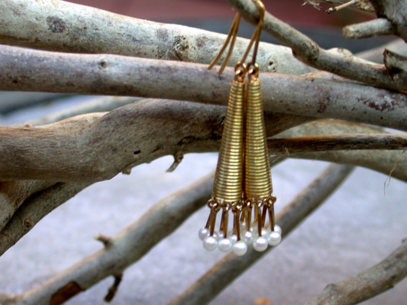 Perlen-Ohrhänger, 750 er Gold, 18 ct Gelbgold, Zuchtperlen Bild 4