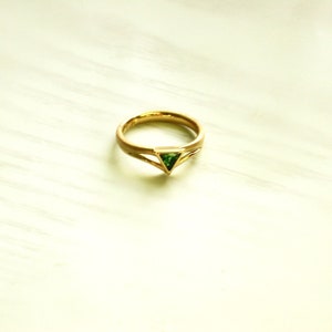 Tourmaline ring, green tourmaline, 750 gold, 18 ct yellow gold image 5