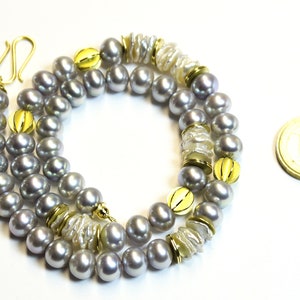 Perlen-Kette, Süßwasser-Perlen, 18 ct Gold, 750 er Gelbgold Bild 4