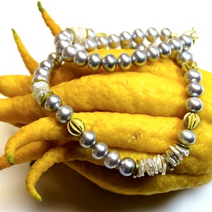 Perlen-Kette, Süßwasser-Perlen, 18 ct Gold, 750 er Gelbgold Bild 2