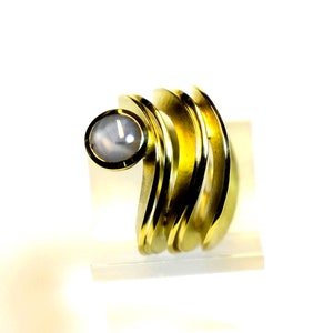 WELLEN Ring mit Stern-Saphir, 18 ct Gold, 750 er Gelbgold, Saphir-Ring Bild 4