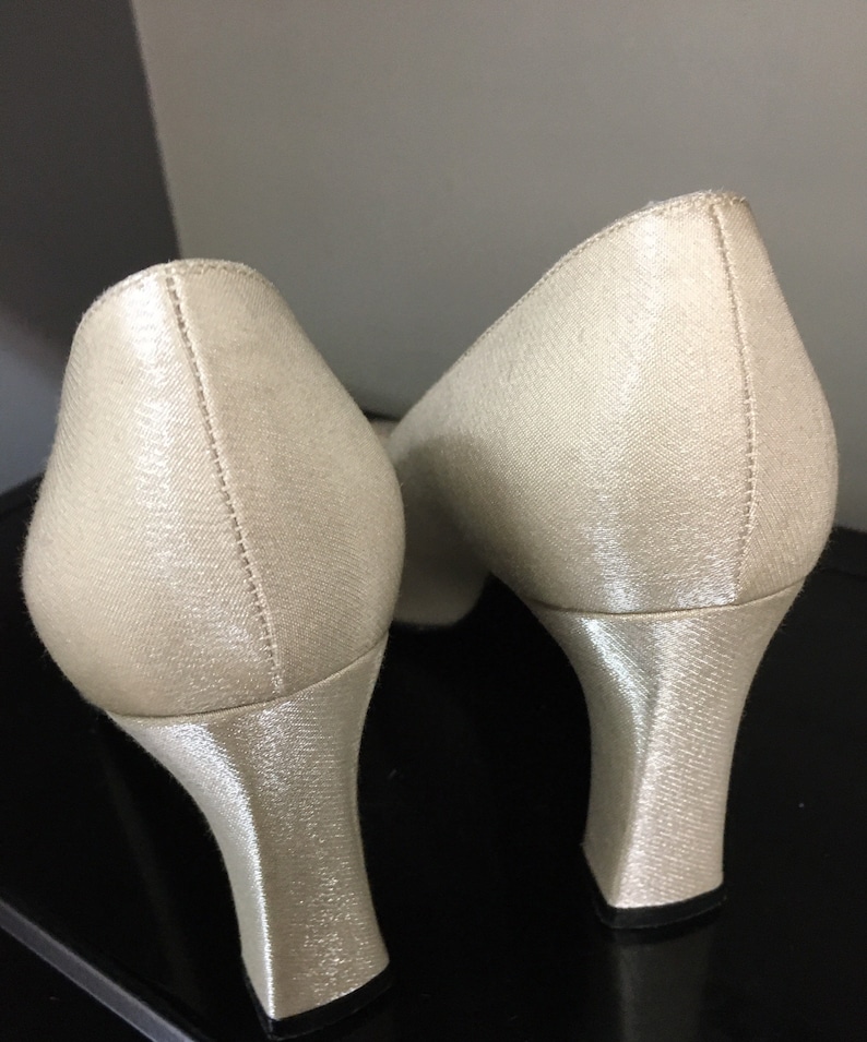 Stuart Weitzman Champagne Embellished Pumps Vintage Wedding Shoes