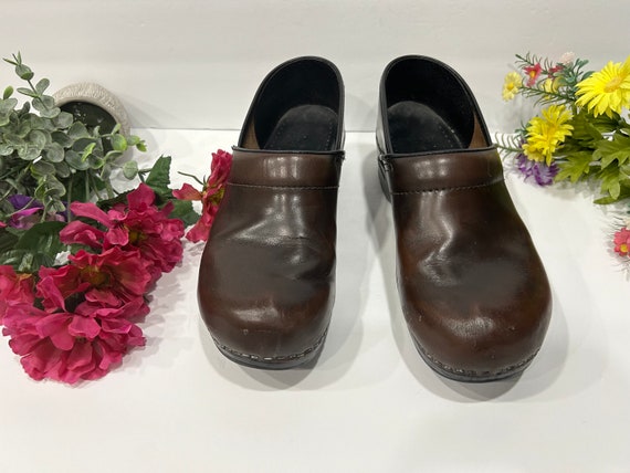 Dansko Brown Leather Pull on Clogs Size 9.5 professional Work Clogs Etsy Norway
