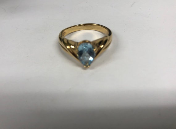Vintage 1970s  Gold Plate Topaz Ring by Joseph Cl… - image 2