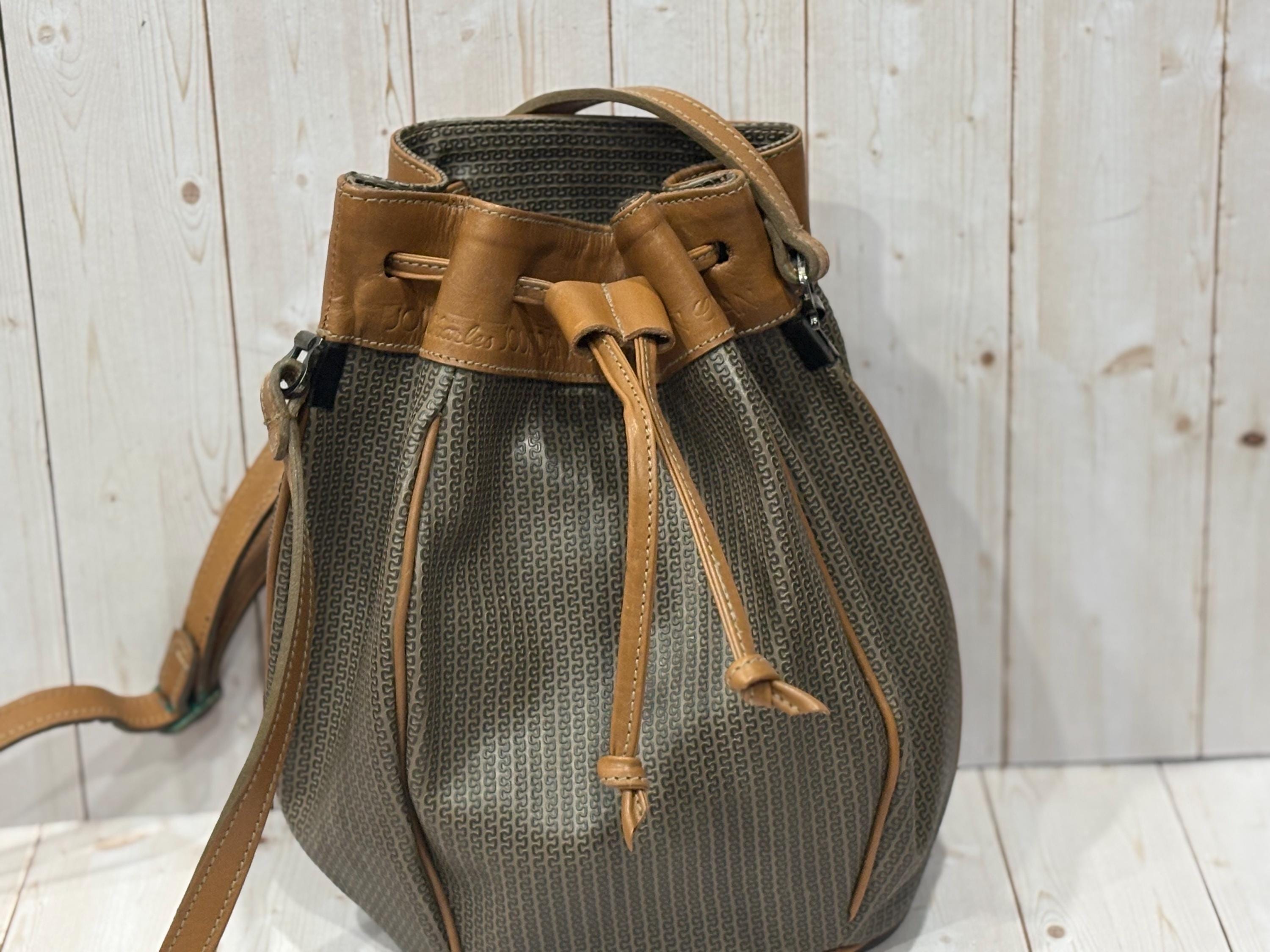 Sac à Main Vintage Charles Jourdan En Cuir D'agneau - Baguette Rouge Et Noir, Années 70
