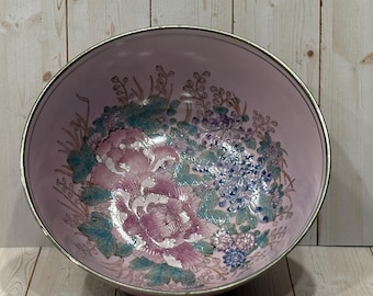 Vintage Toyo rosa porslin handmålad keramik displayskål / heminredning present