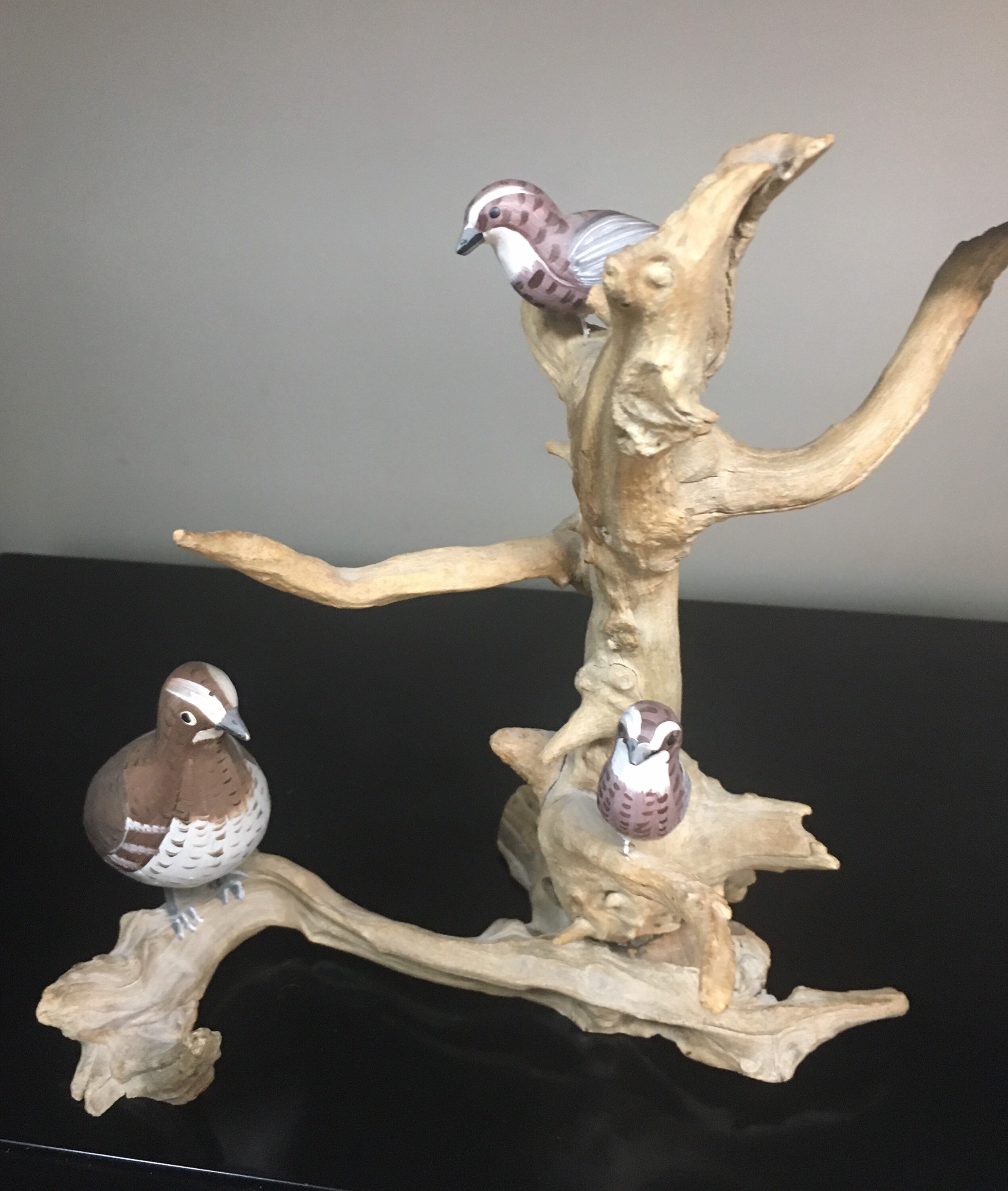 Drift Wood Bird Sculpture Shore Birds on Driftwood Statue Etsy