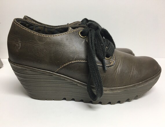 Womens Oxford Green Tie Shoes, Leather Oxford Shoe