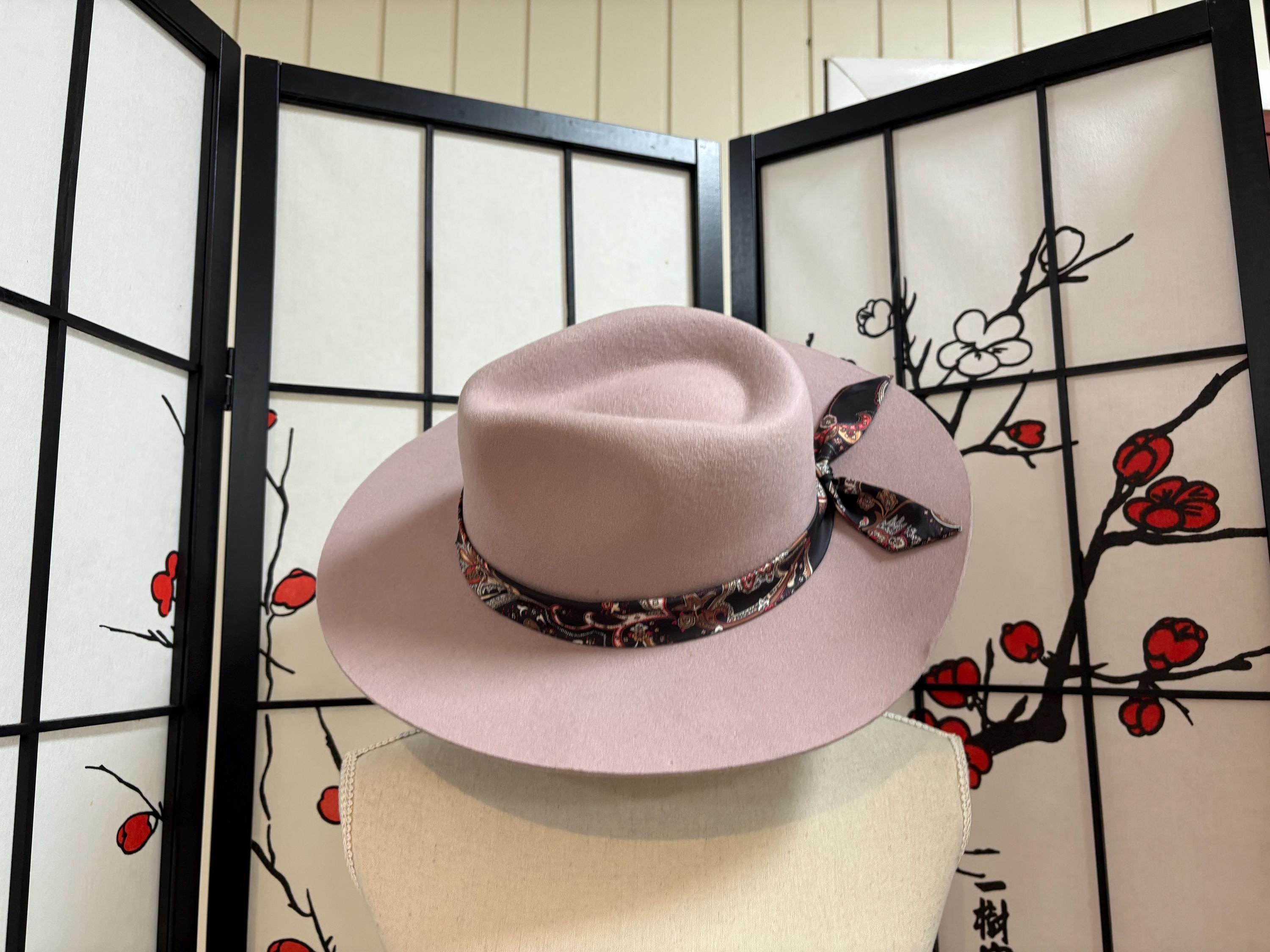 NEW! Rare Wyeth lilac strap fedora Vintage Wyeth Lilac Wool Fedora Hat, Silk Band - Etsy main image 2