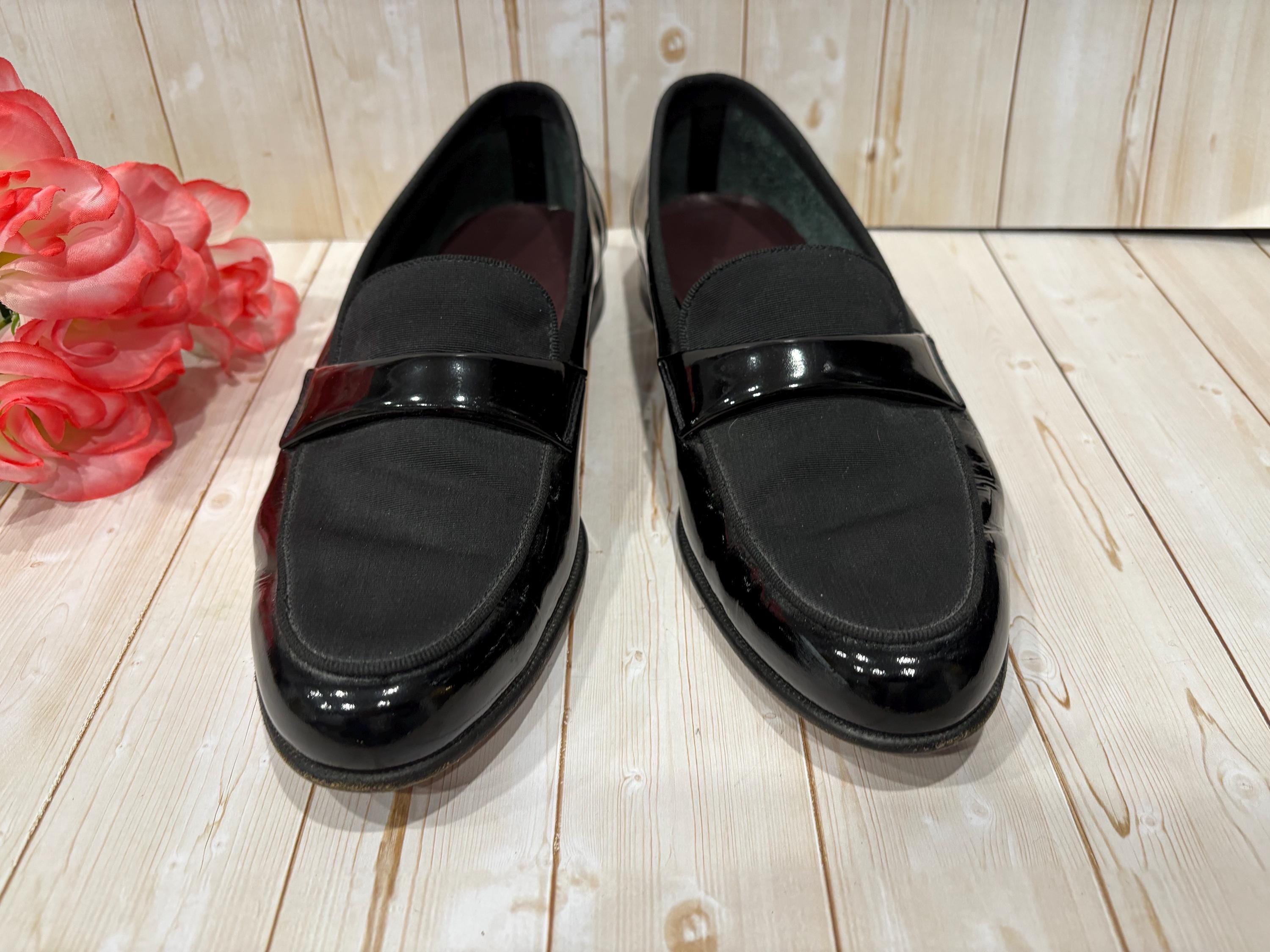 Salvatore Ferragamo Black Tuxedo Loafers Formal Dress Shoes 9.5D Gravati - Black Leather Tuxedo Dress Shoe | Mitchell Stores main image 3