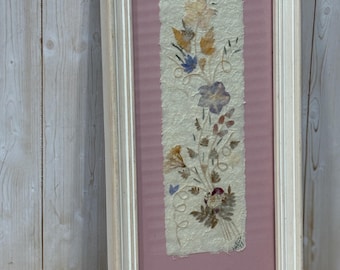 Vintage Botanical Themed Wall Art/ Pressed Flowers/ Oshibana/Home Decor Gift