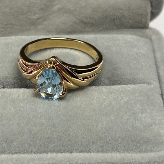 Vintage 1970s  Gold Plate Topaz Ring by Joseph Cl… - image 1