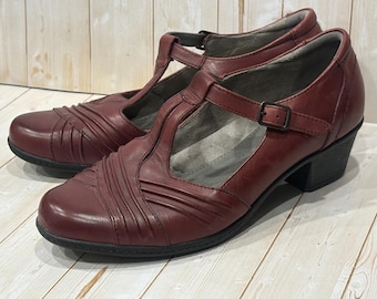 Zapatos Mary Jane con tiras en T, estilo retro, para baile swing, talla 9 de ancho