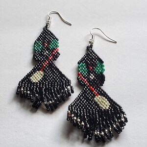 Spooky Witch Halloween Dangle Earrings, Black Woman Earrings, Goth Jewelry image 4