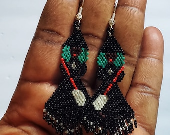 Spooky Witch Dangle Earrings, Black Woman Earrings, Goth Jewelry