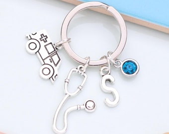 Paramedic Ambulance Personalised Keyring - NHS Worker. Thank You Gift. Graduation Gift.