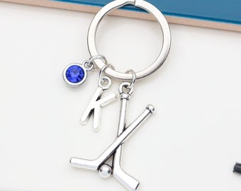Personalised Hockey Keyring, Hockey Fan Gift, Team Player Present,