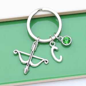 Personalisierter Bogenschießen Schlüsselanhänger, Pfeil & Bogen, Geschenk für Bogenschützen.