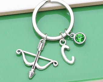 Personalised Archery Keyring, Bow & Arrow, Archer Gift.