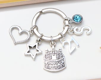 Personalised 21st Birthday Keyring - 21st Birthday Present, Friends 21st, Daughters Birthday Gift,