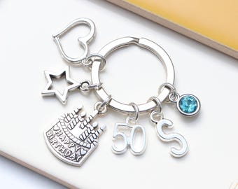 Personalised Milestone Birthday Keyring, 18th, 21st, 30th, 40th, 50th, 60th, 70th
