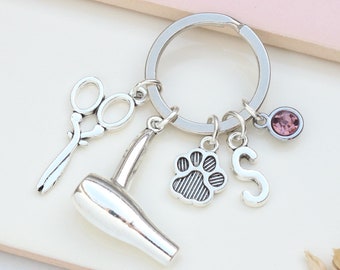 Dog Groomer Personalised Keyring - Pet Grooming Gift, Dog Groomer Present, Thank you Gift, Pet Lover,