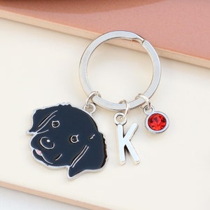 Llavero personalizado de Labrador Retriever negro: regalo para amantes de los perros, labradores negros, regalo personalizado para mascotas,
