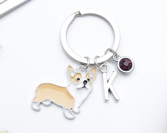 Corgi Personalised Keyring - Dog Owner Gift. Custom Pet Keychain. Corgi Owner Present.