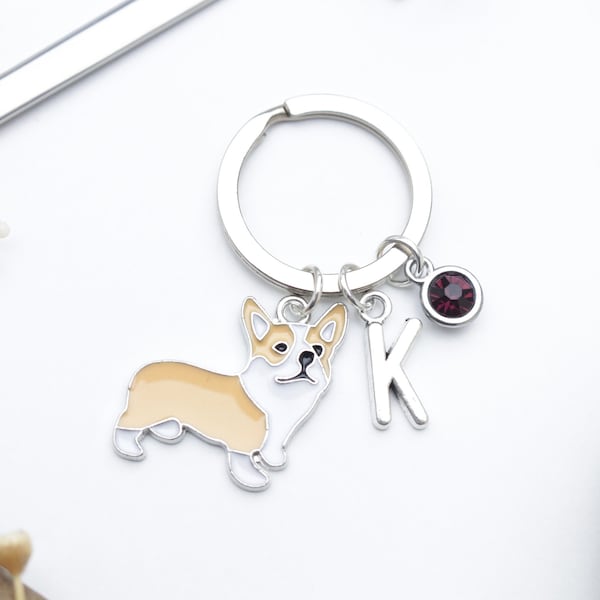 Corgi Personalised Keyring - Dog Owner Gift. Custom Pet Keychain. Corgi Owner Present.