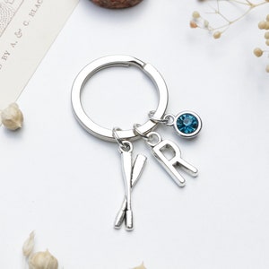 Chaveiro personalizado com remos para remo - Presente de aventura. Presente para ele. Chaveiro para esportes aquáticos. Presente para rafting.
