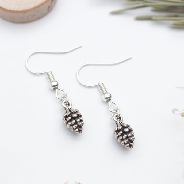 Woodland Pine Cone Earrings - Nature Jewellery. Nature Lover Gift. Autumn Earrings.